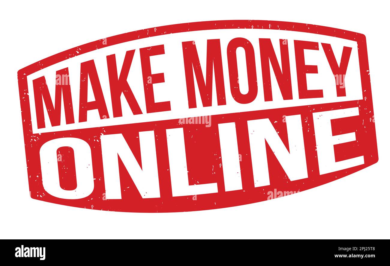 Make money online grunge rubber stamp on white background, vector illustration Stock Vector