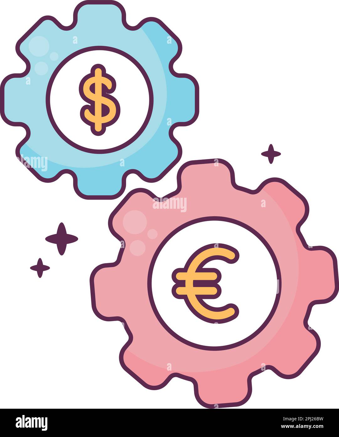 gears with dollar and euro Stock Vector Image & Art - Alamy