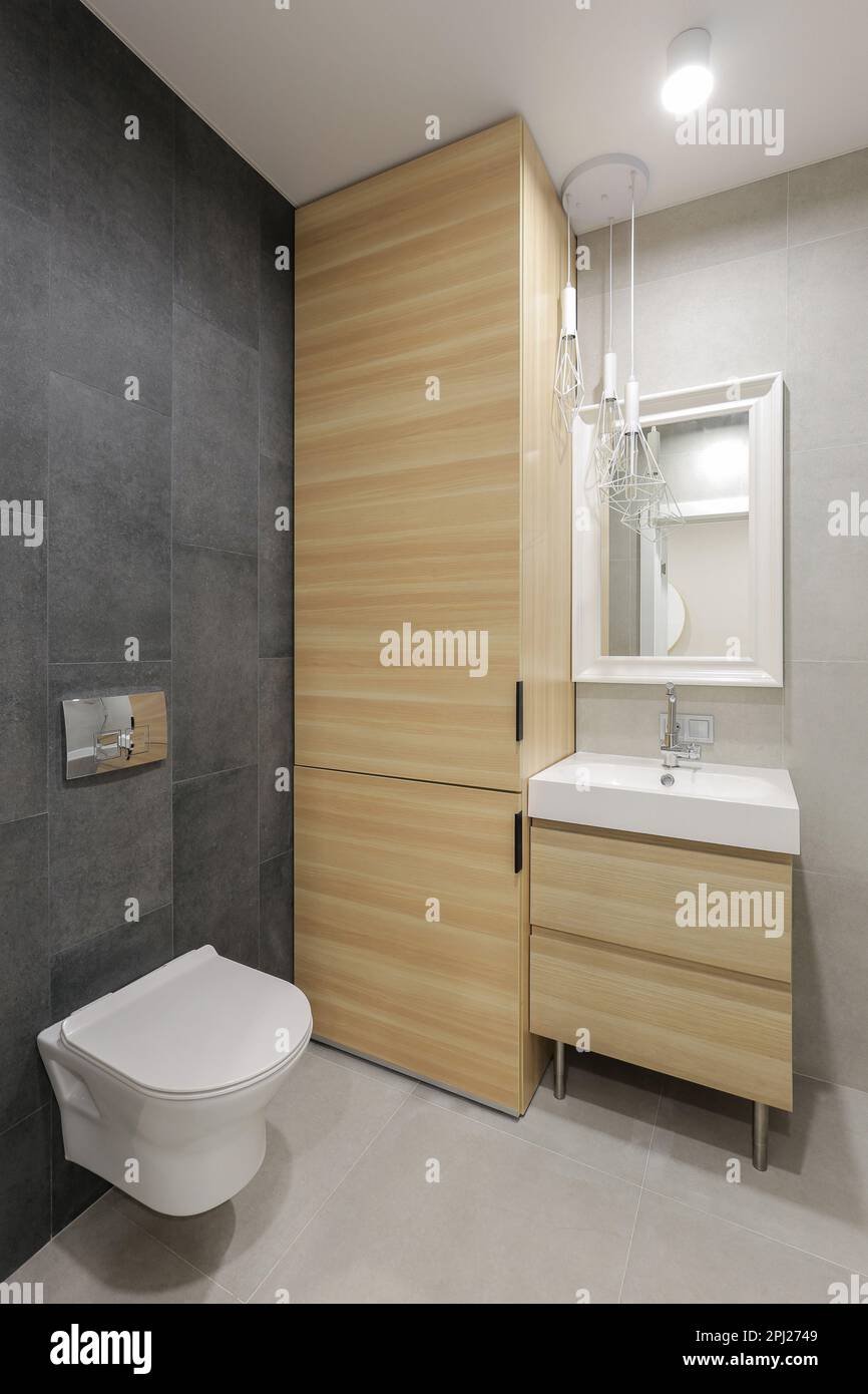 Toilet bowl in the modern bathroom interior Stock Photo - Alamy