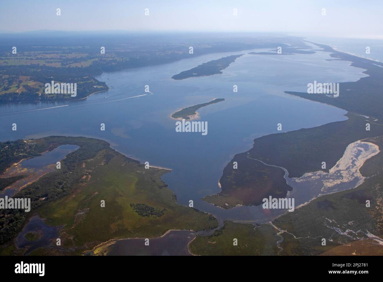 Aerial view of the Gippsland Lakes Stock Photo Alamy
