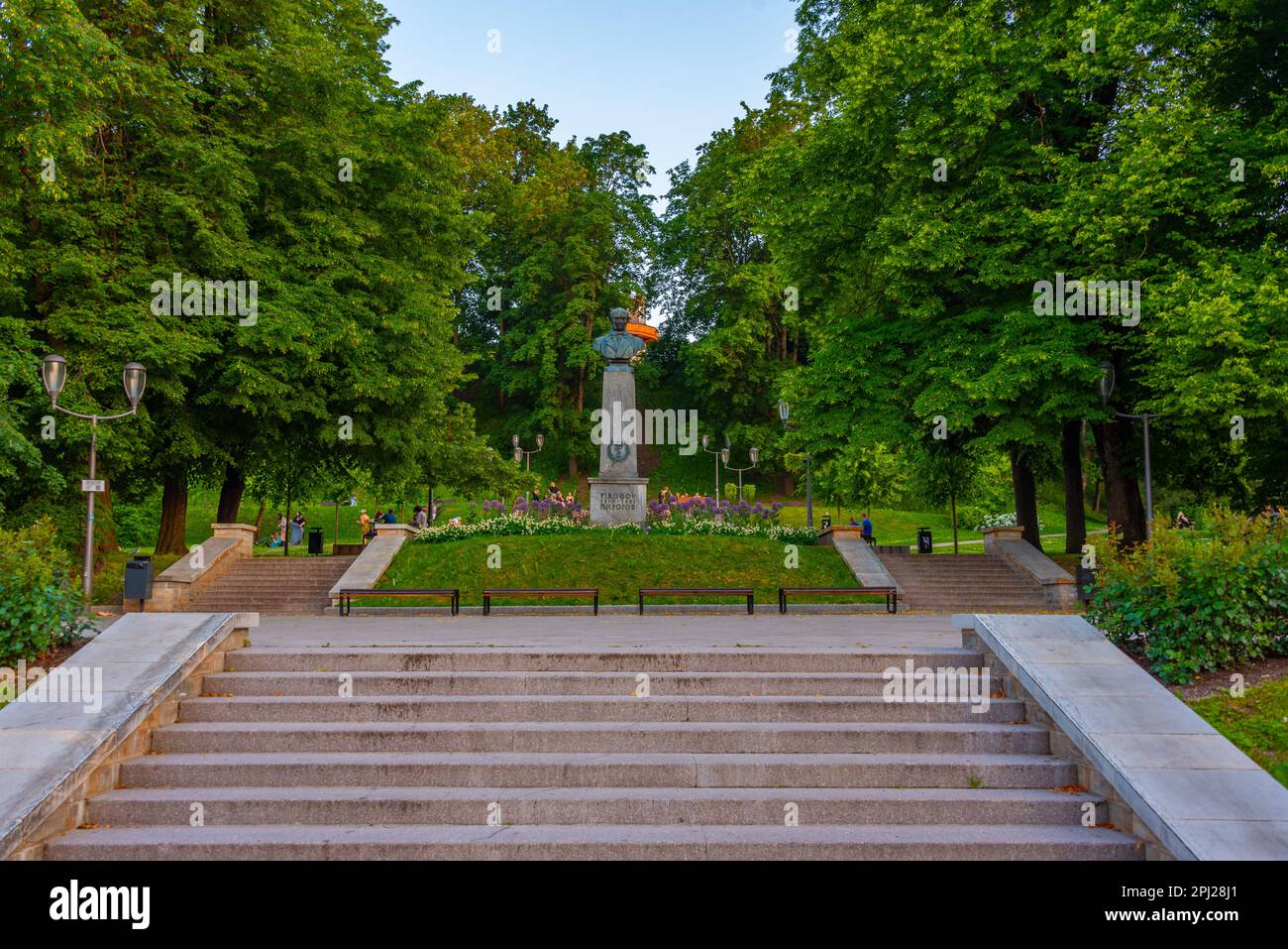 Tartu, Estonia, June 27, 2022: Pirogov sculpture in Estonian town Tartu. Stock Photo