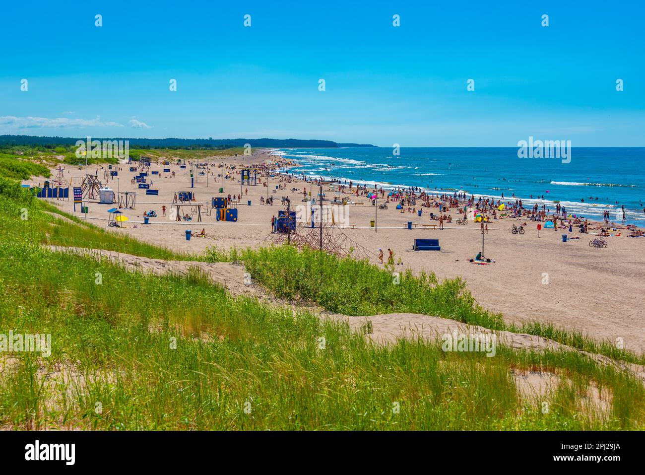 Ventspils, Latvia, July 3, 2022 People are enjoying a sunny day at a