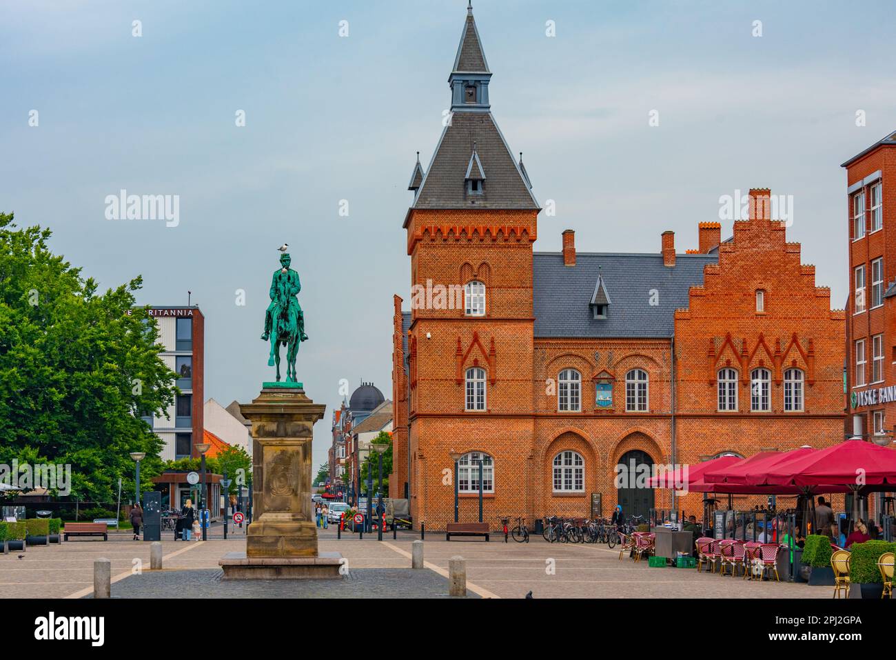 Esbjerg, Denmark, June 17, 2022: Cloudy day over Torvet square in the center of Danish town Esbjerg. Stock Photo
