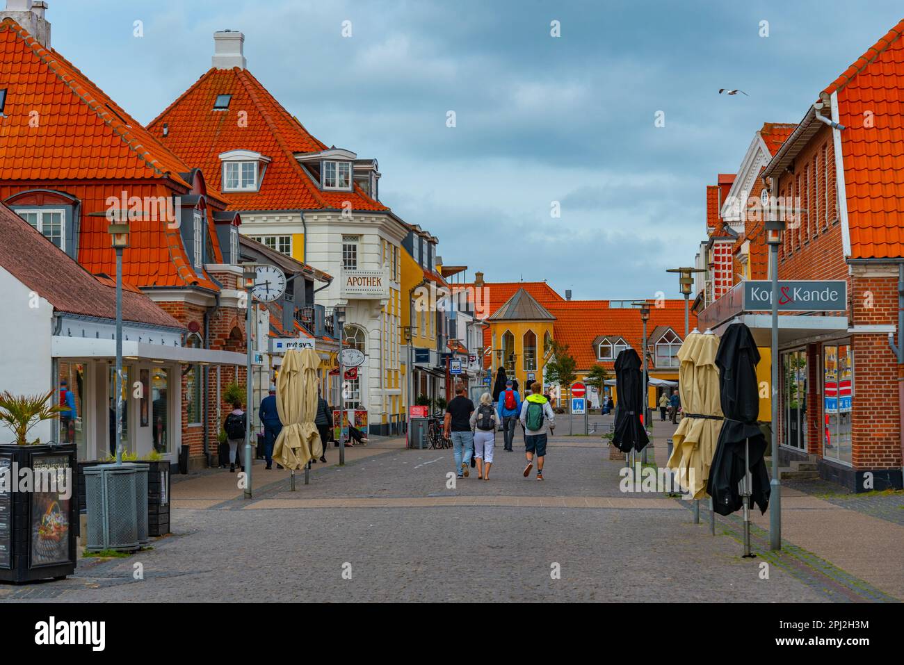 Skagen, Denmark, June , : Colorful street in Danish town