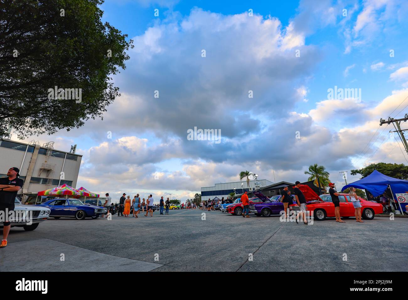 Brisbane QLD Australia 18 March 2023 People viewing vintage cars on