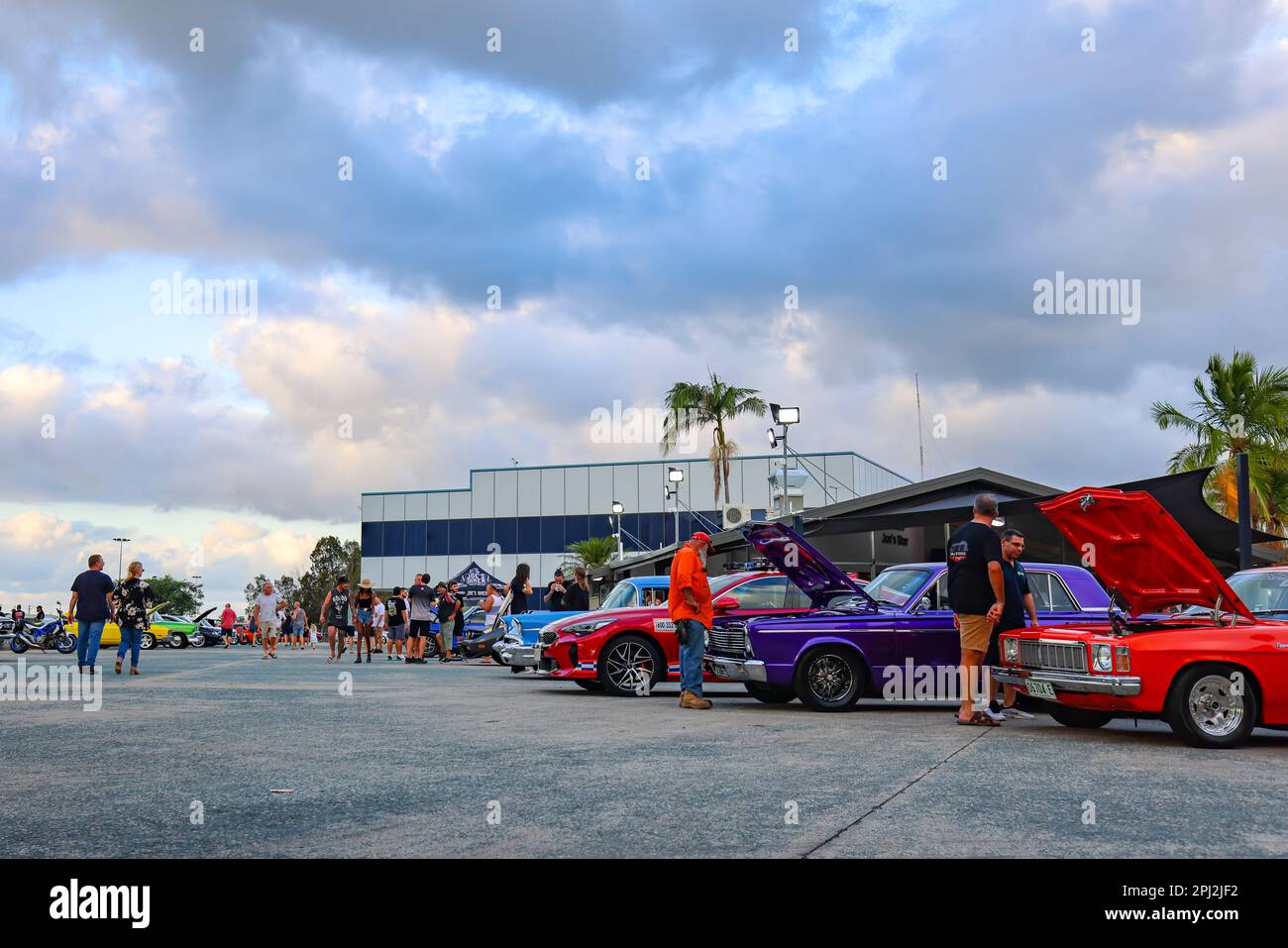Brisbane QLD Australia 18 March 2023 People viewing vintage cars on