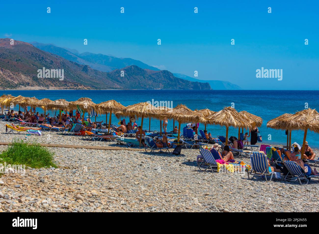 Palaiochora Greece August 21 2022 Keratides Beach At The Greek Town palaiochora-greece-august-21-2022-keratides-beach-at-the-greek-town
