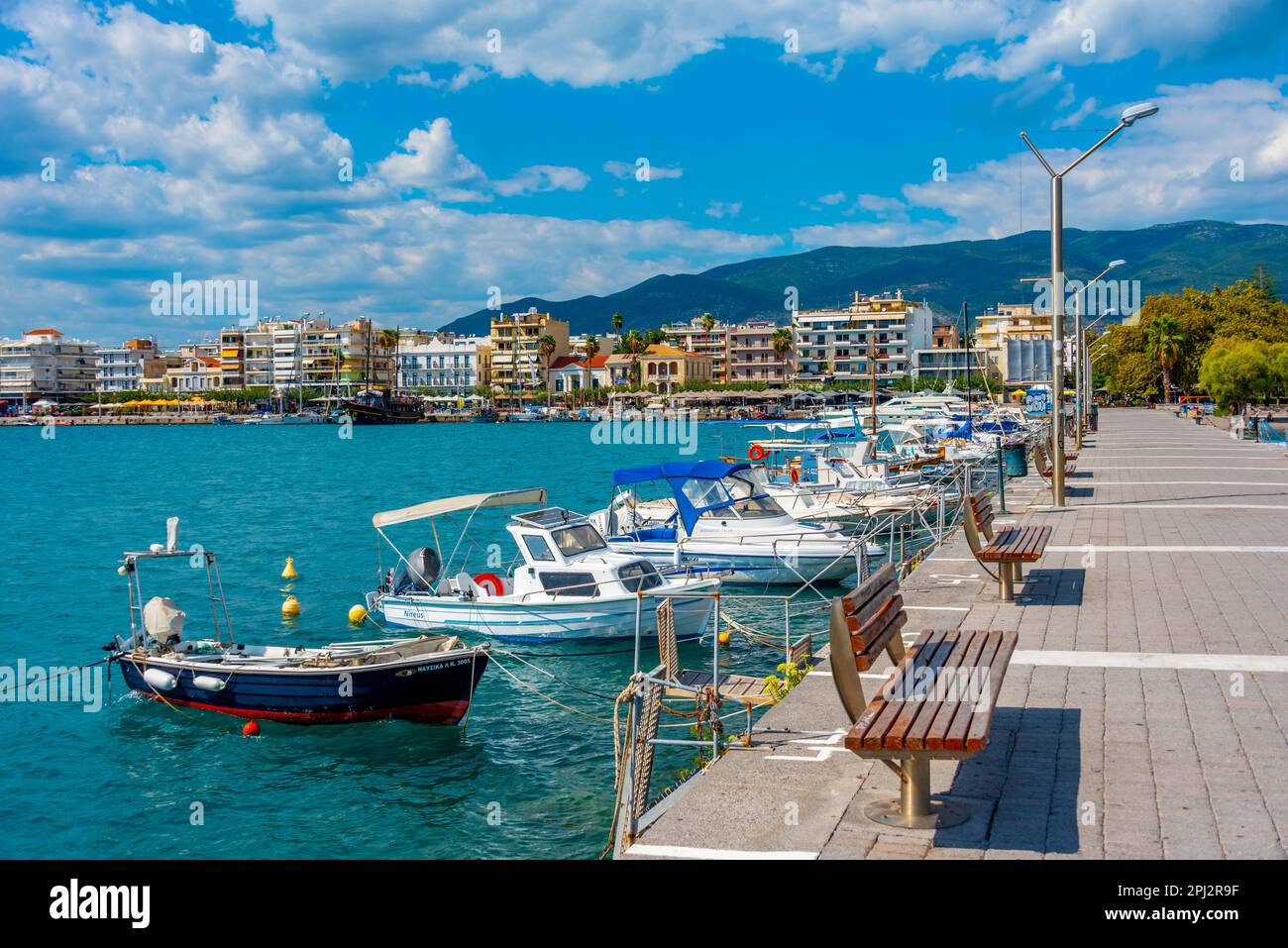 Kalamata, Greece, September 7, 2022 Boats mooring at the port of