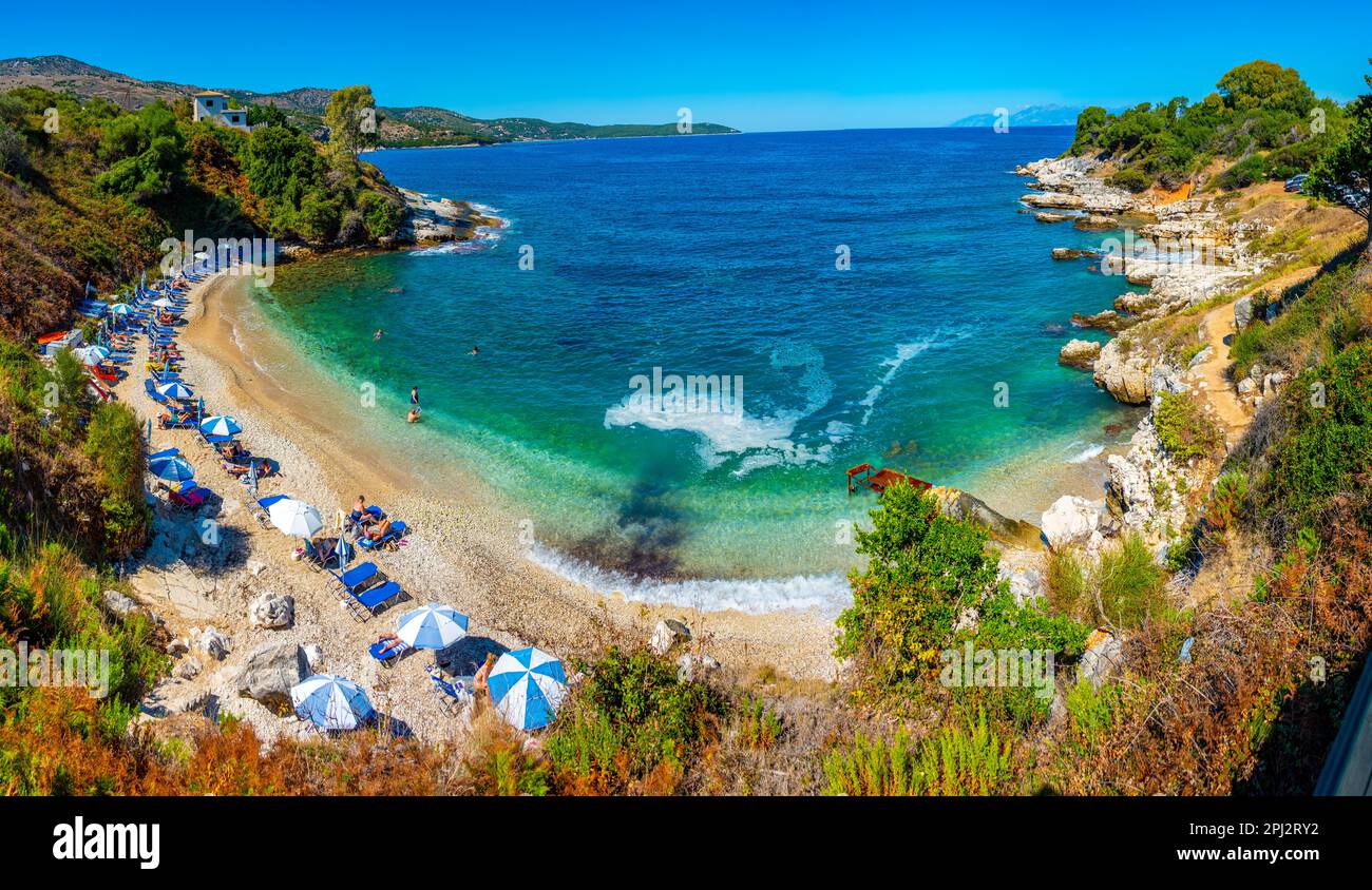 Kassiopi, Greece, September 13, 2022: Panorama view of Mpataria beach at  Corfu island, Greece Stock Photo - Alamy