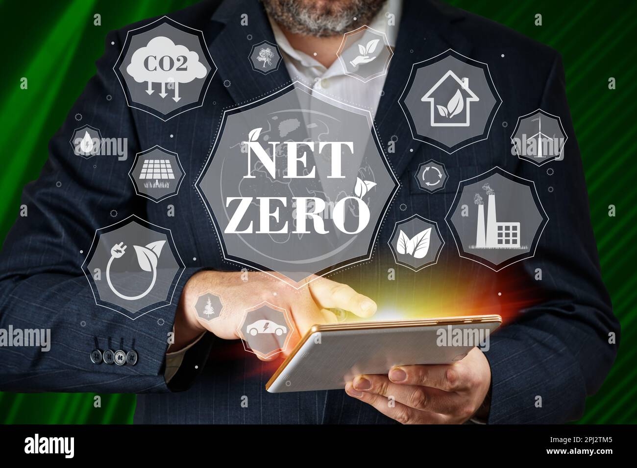 Net Zero Emission Clean Technology Renewable Energy Concept Net Zero