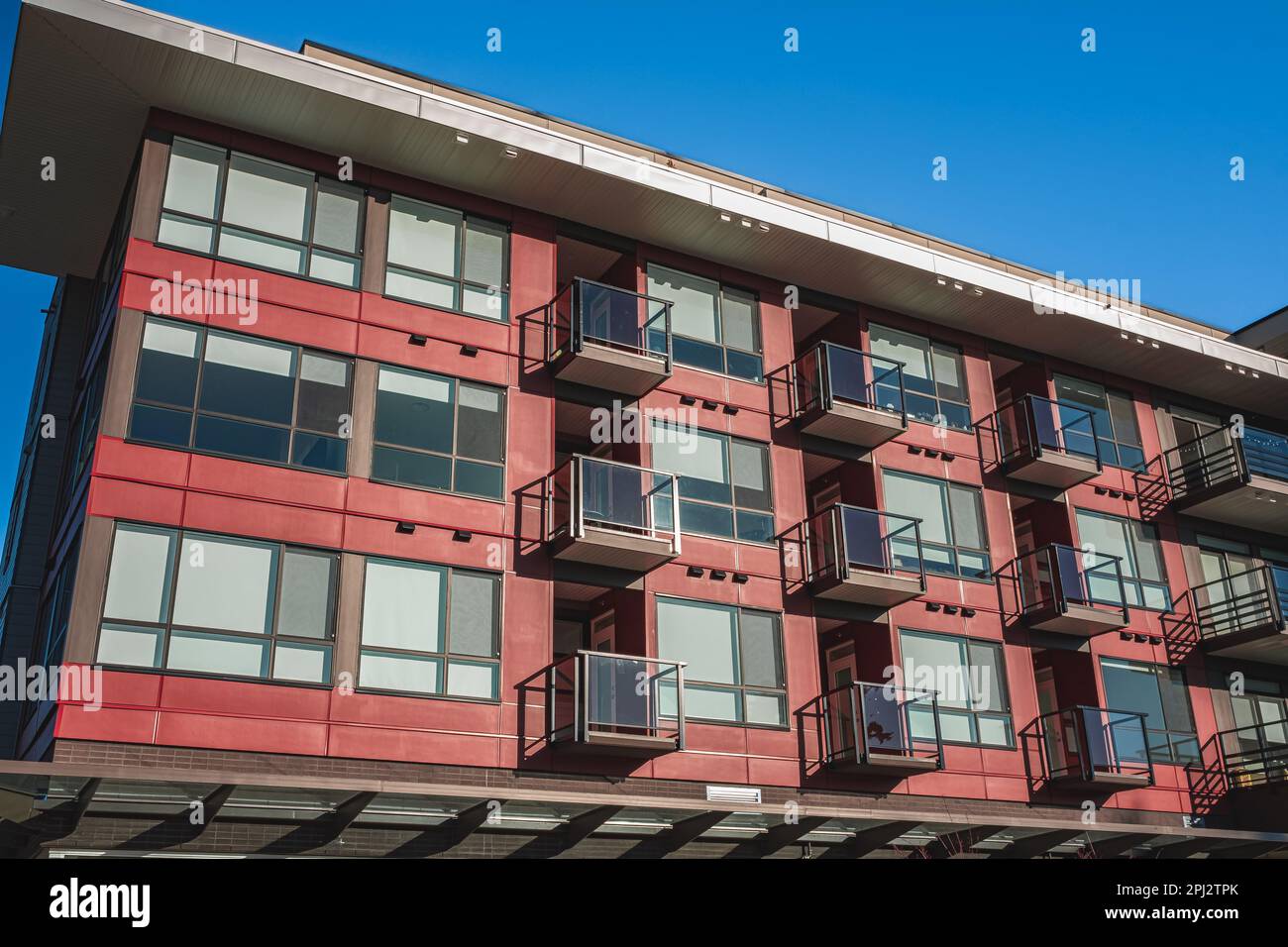 New residential townhouses. Modern apartment buildings in Surrey BC