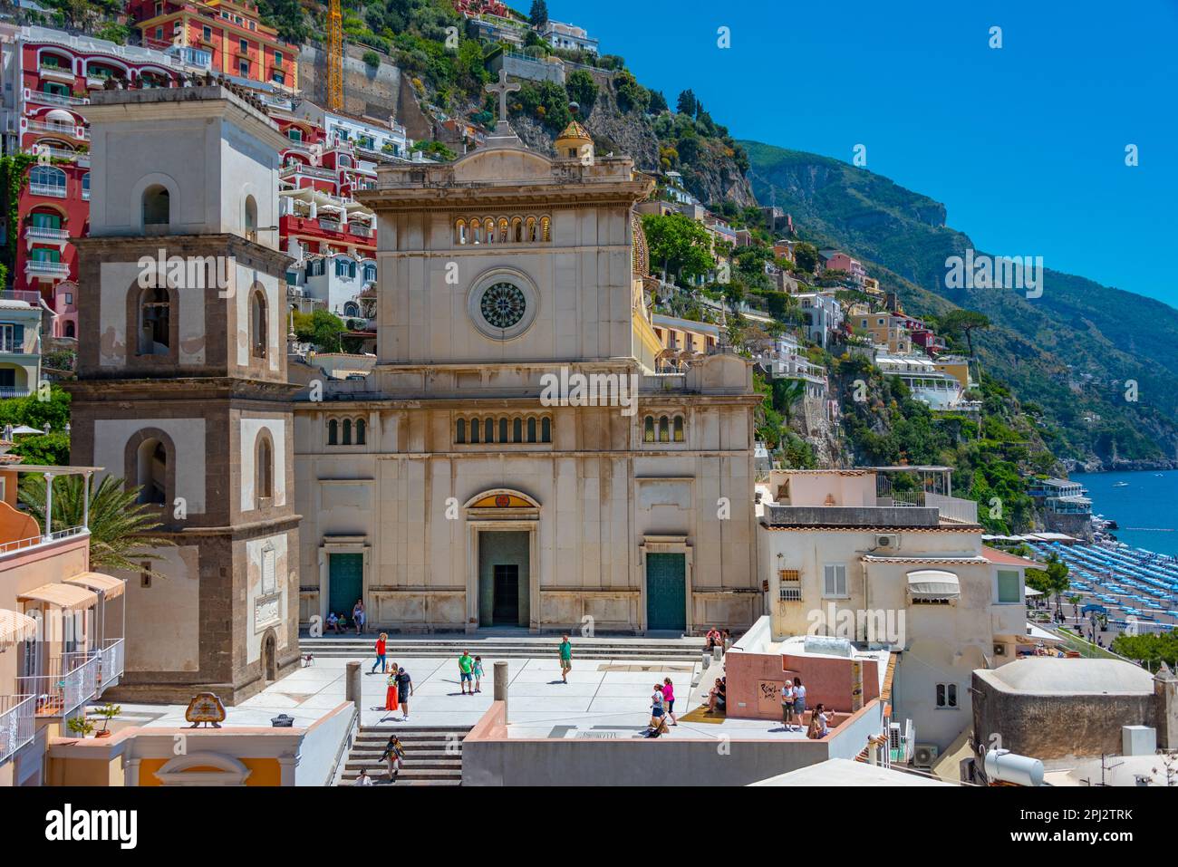 Positano, Italy, May 21, 2022: Chiesa di Santa Maria Assunta church in ...