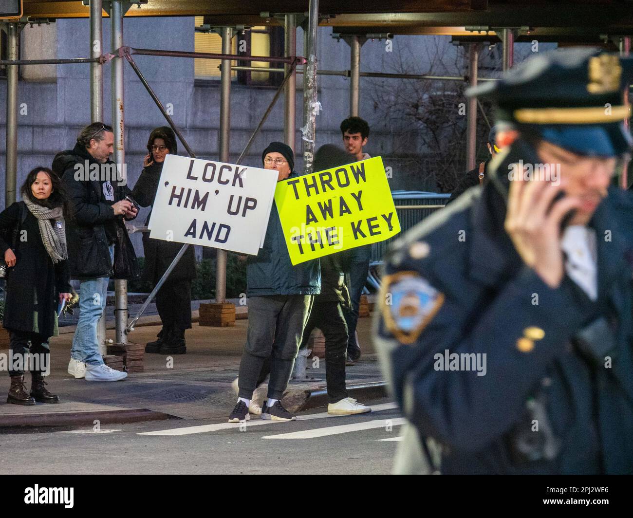 New York, New York, USA. 30th Mar, 2023. The scene around DA Alvin Bragg's office in lower