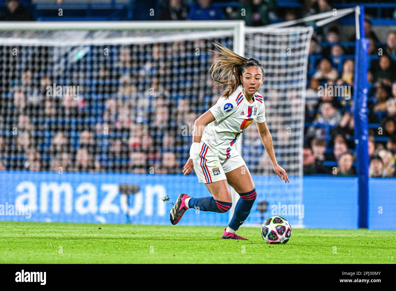 Selma Bacha (4) of Lyon pictured during a female soccer game between