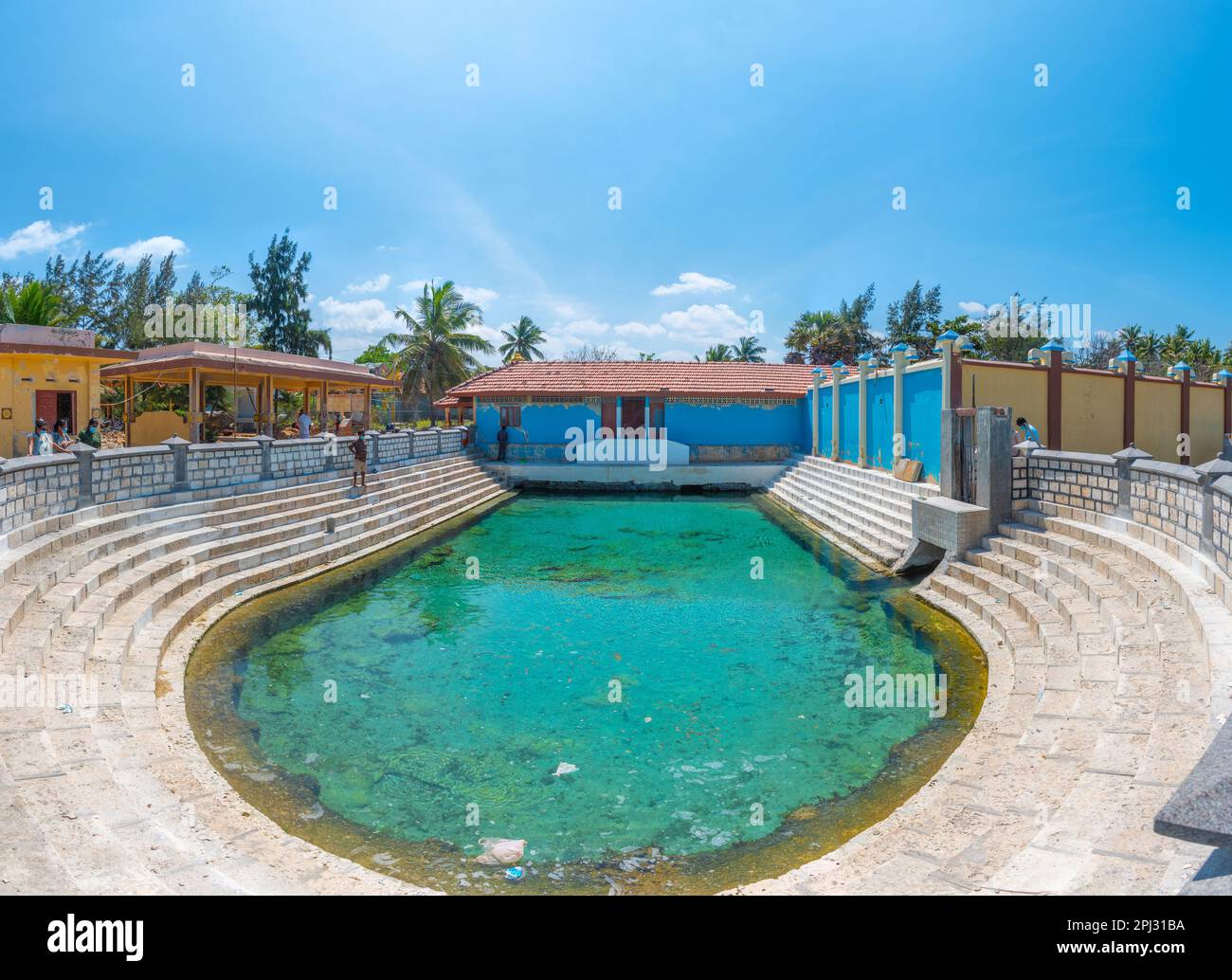 Jaffna, Sri Lanka, February 8, 2022: Keerimalai hot springs near Jaffna