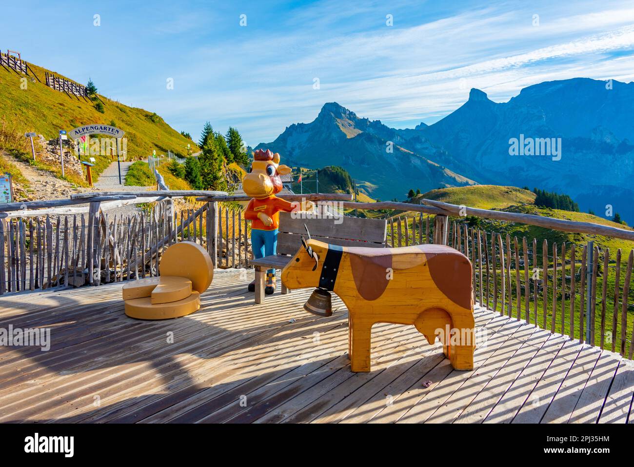 Interlaken, Switzerland, September 23, 2022 Tourist terrace at