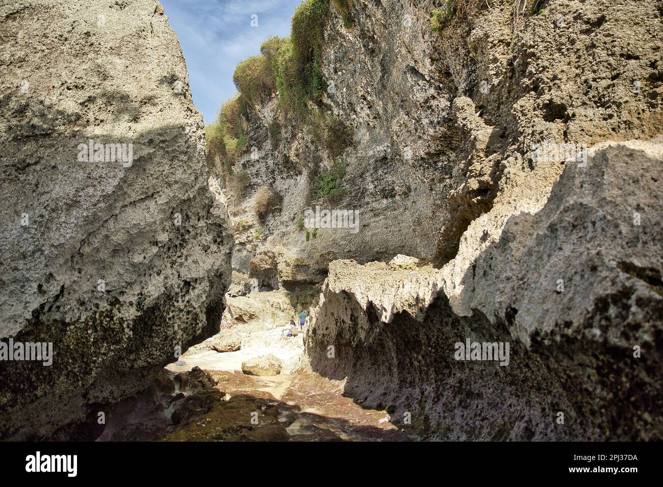 Rough white rocks from Suluban beach on Bali in Indonesia Stock Photo ...
