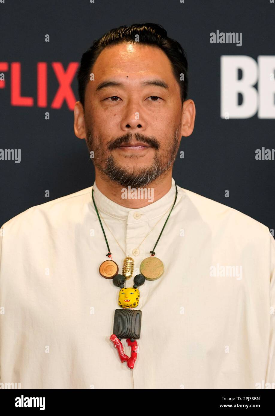 David Choe poses at the premiere of the Netflix series "Beef," Thursday