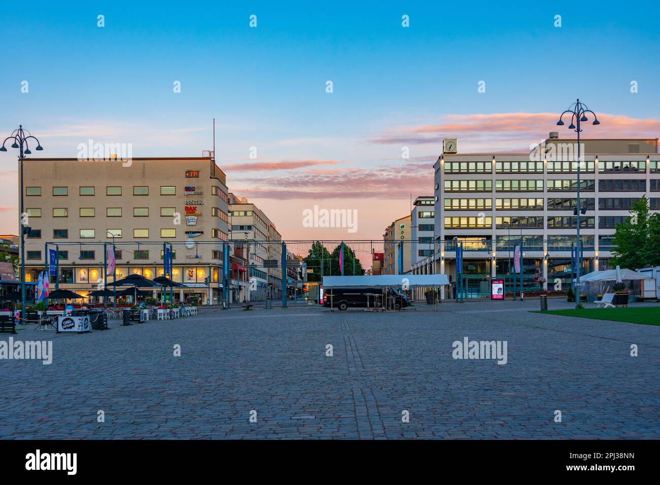 Vaasa, Finland, July 23, 2022: Sunset view of Kauppatori square in Finnish  town Vaasa Stock Photo - Alamy