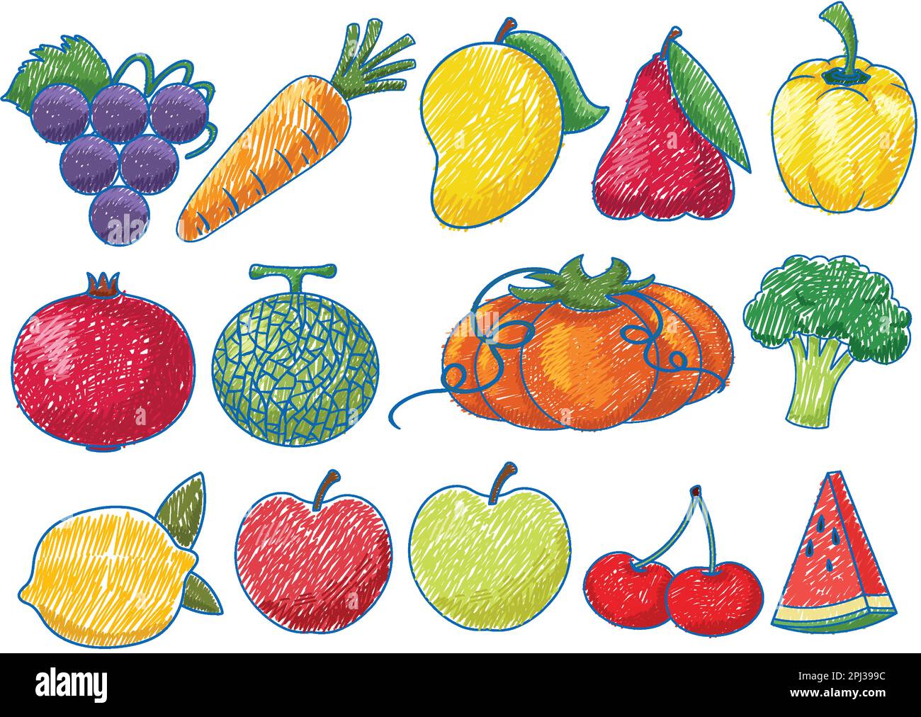 Fruit and Vegetable 2D drawings :: Behance