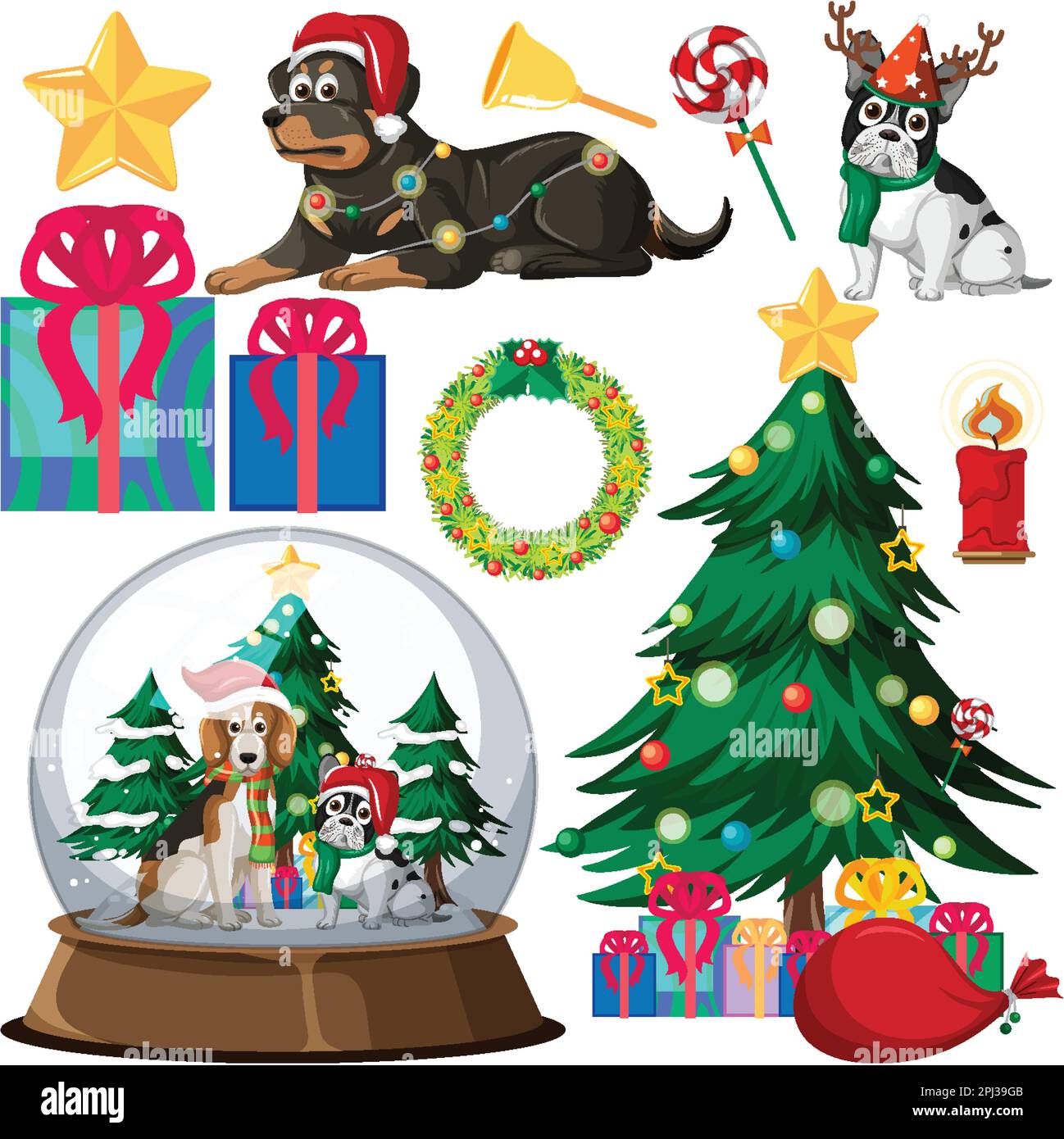 Set of Christmas element illustration Stock Vector Image & Art - Alamy