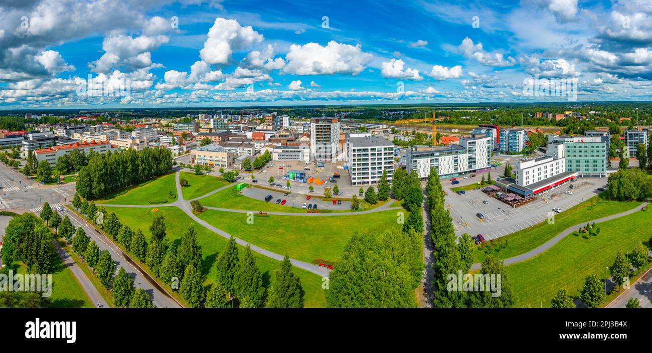 Seinäjoki , Finland, July 24, 2022 Aerial view of Finnish town
