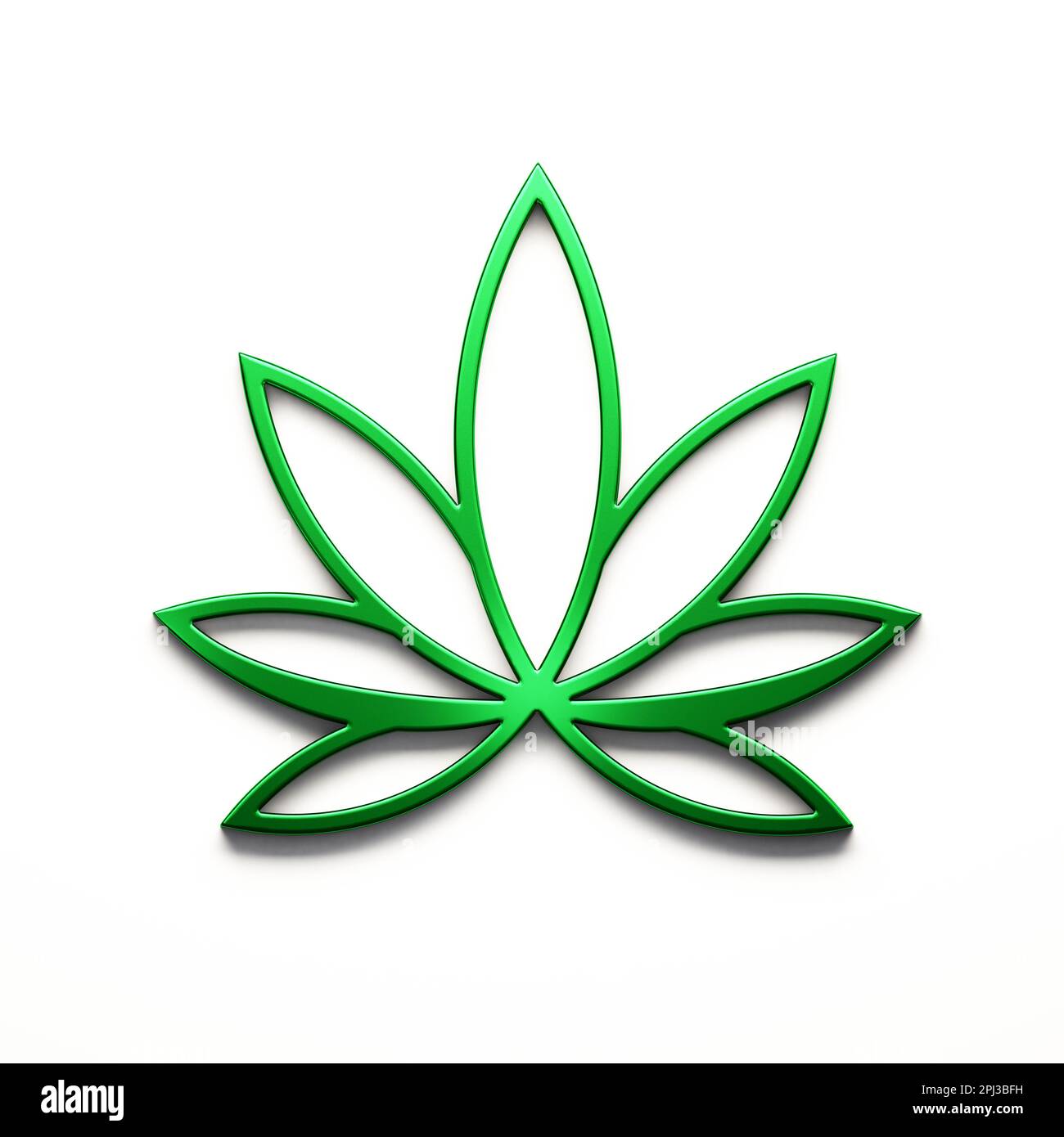 Cannabis plant in green color lineal minimalist style icon isolated on  white background. 3D Render illustration Stock Photo - Alamy
