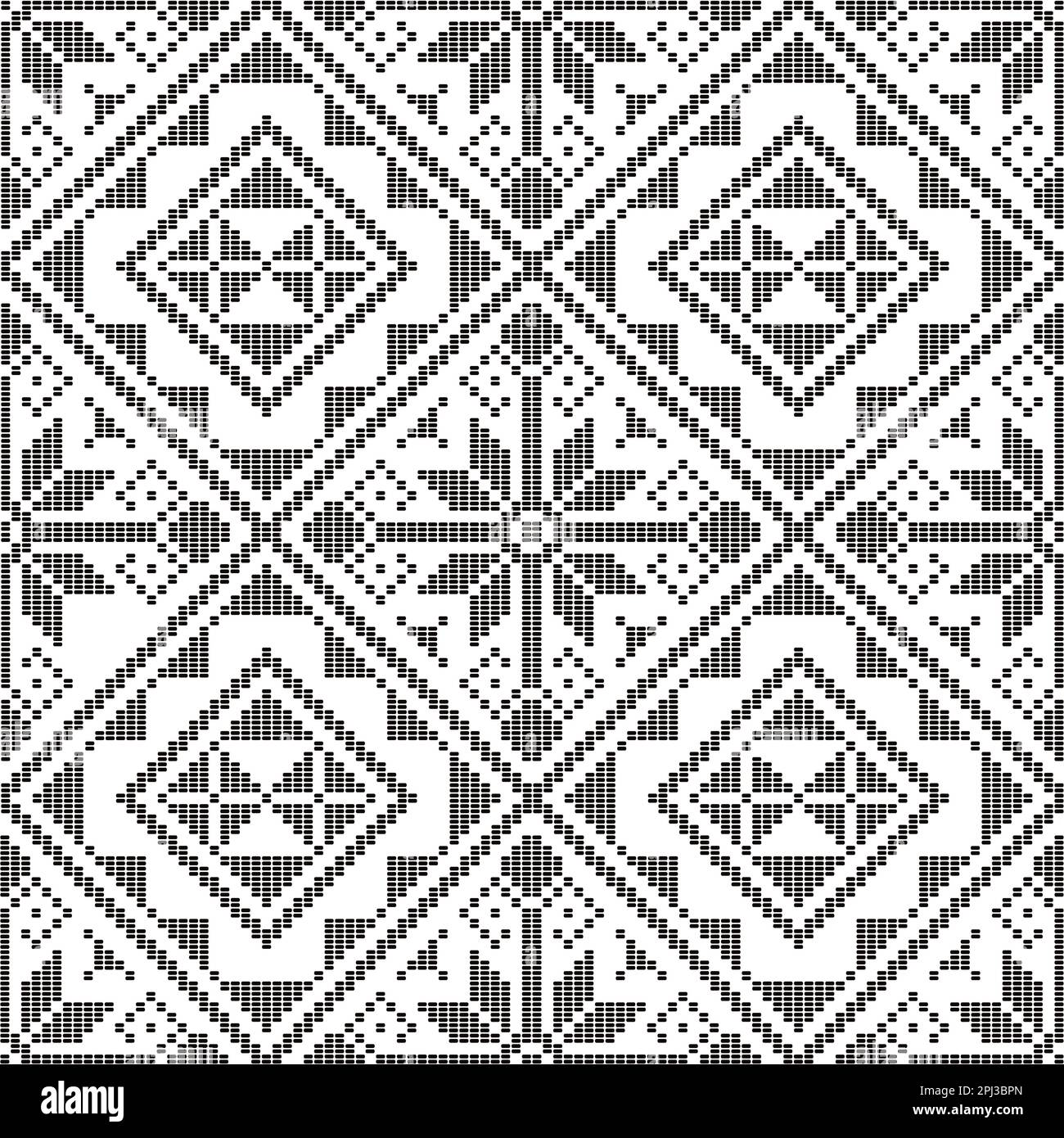 Filipino traditonal embroidery inspired vector seamless pattern Yakan cloth design geometric textile or fabric print design from Philippines in bla Stock Vector Image Art Alamy