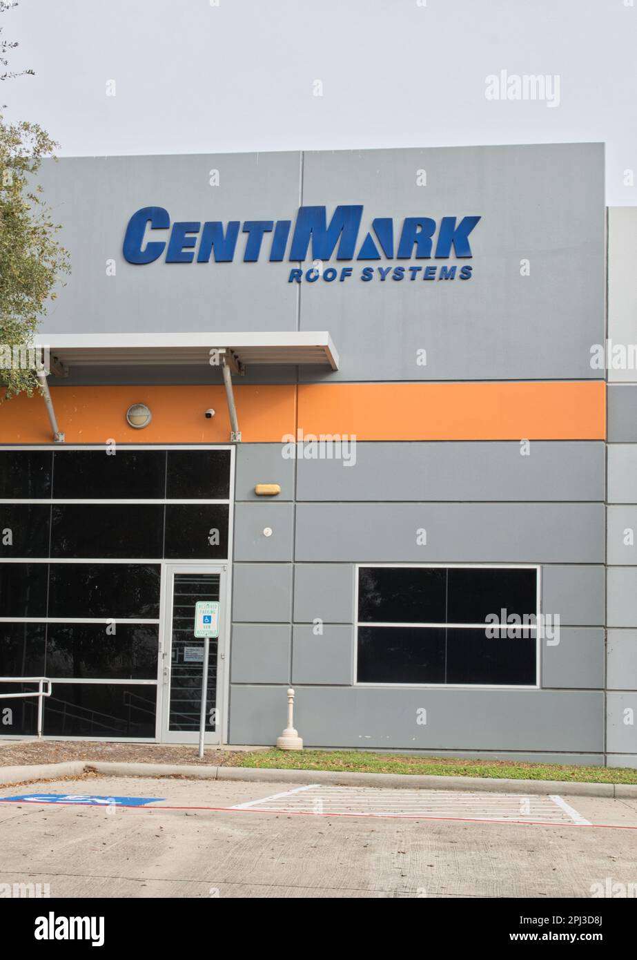 Houston, Texas USA 02-25-2023: CentiMark Roof Systems office building exterior in Houston, TX. American industrial roofing and flooring contractor. Stock Photo