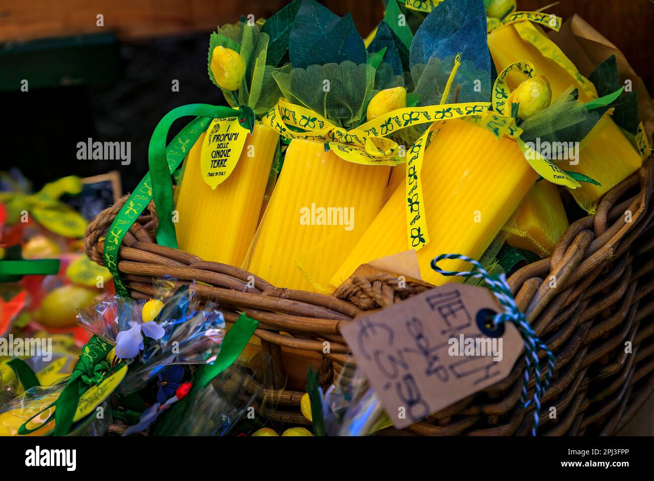 Vernazza, Italy - June 1, 2022: Souvenir soap scented with traditional  Ligurian lemons on display for sale at an old town gift shop Stock Photo -  Alamy