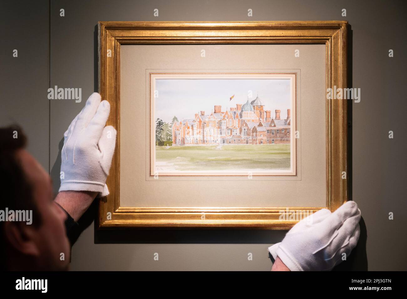 'Sandringham House, Norfolk (1991)', a watercolour painted by King