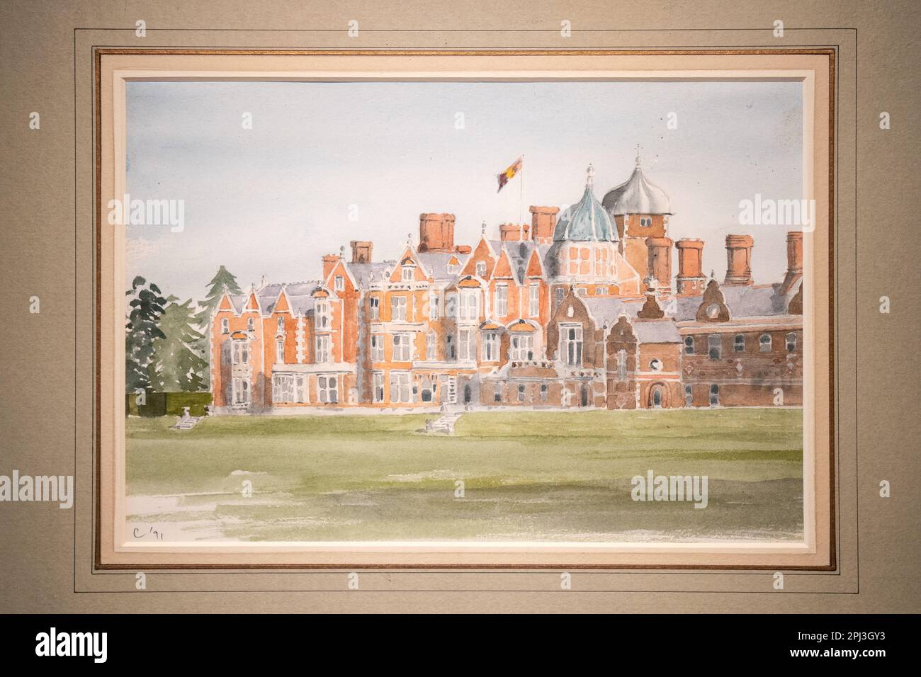 'Sandringham House, Norfolk (1991)', a watercolour painted by King