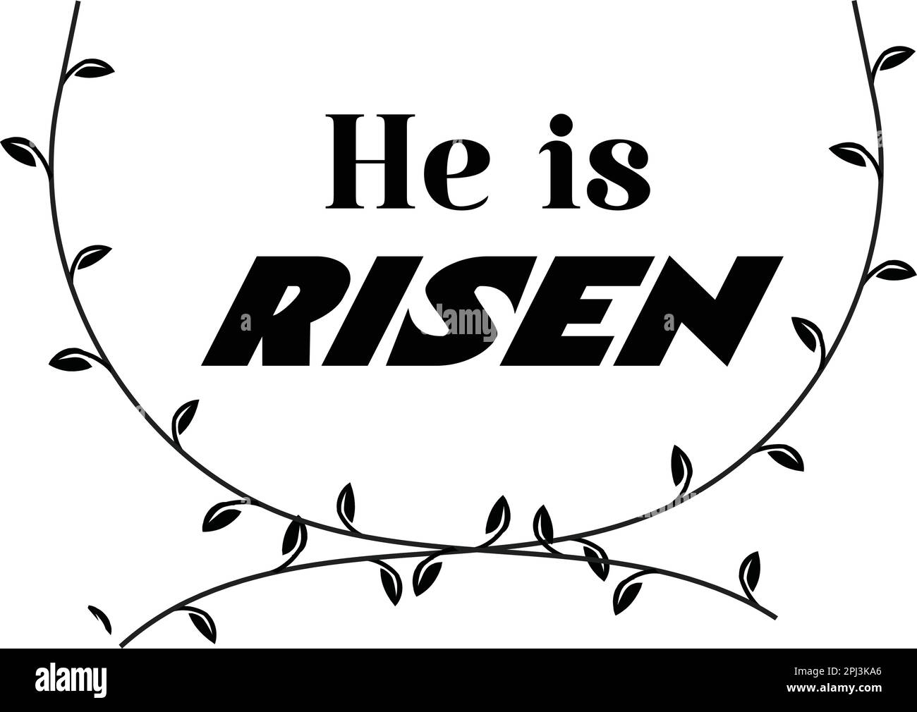 Hand drawn He is Risen indeed calligraphy lettering vector Easter text