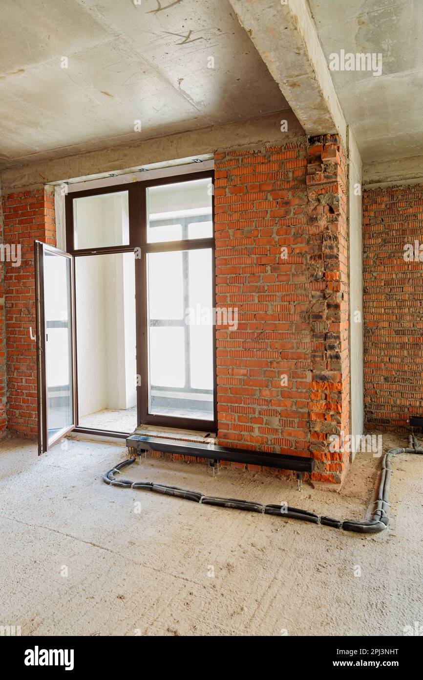 Concrete And Brick Apartment Interior photo
