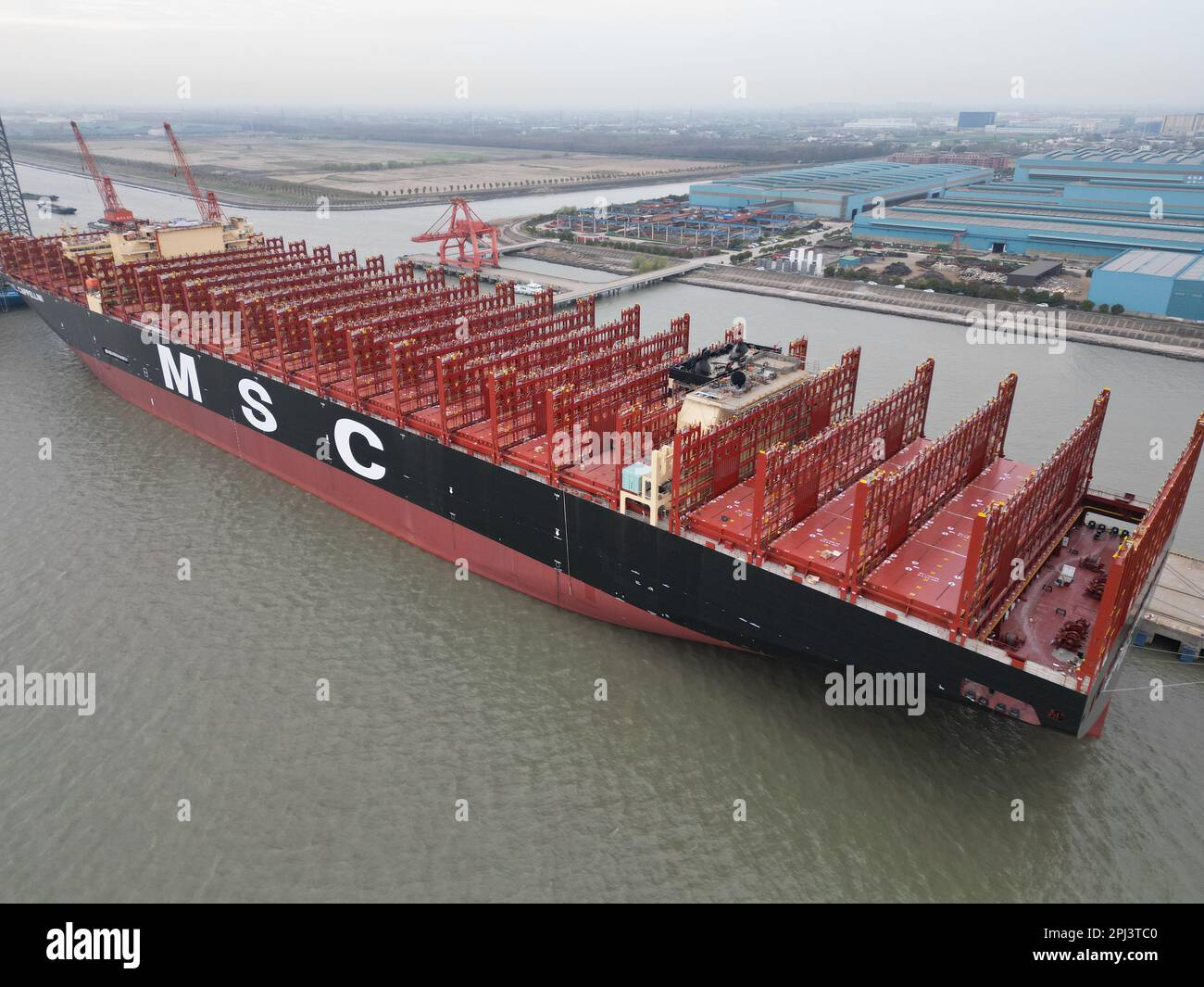 SUZHOU, CHINA - MARCH 29, 2023 - Xinfu 104, the world's largest container  ship developed by China, enters the outfitting phase at the Taicang Port  Eco Stock Photo - Alamy