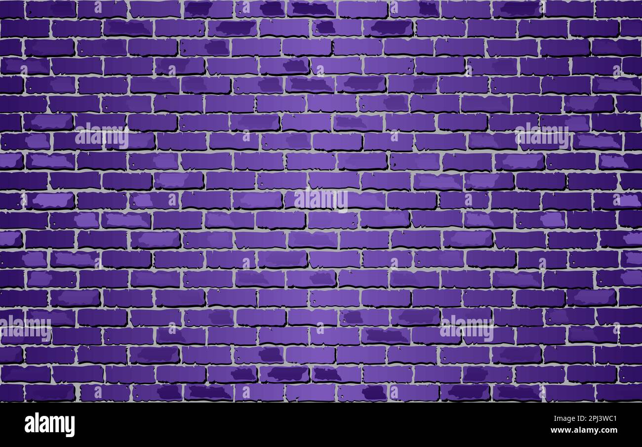 Shiny Dark Purple Brick Wall - Illustration,  Abstract vector background Stock Vector