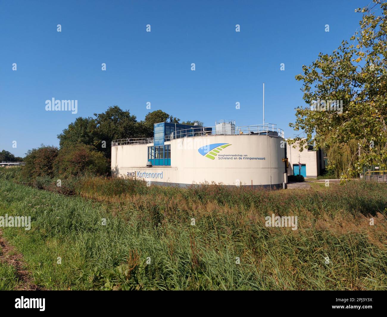 wastewater treatment plant (WWTP) Kortenoord along the Hollandsche IJssel in Nieuwerkerk aan den