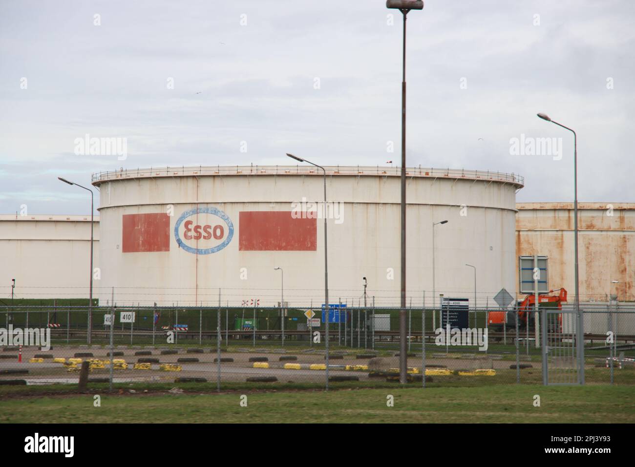 Storage tanks at Exxon Mobile (Esso) in Botlek in the port of Rotterdam