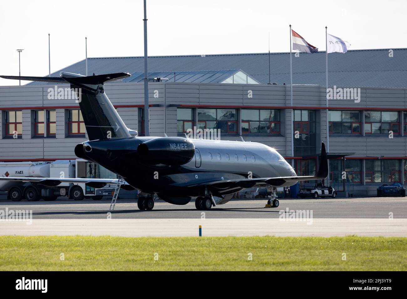 Praeter Plane Embraer Praetor 600 (N641EE) Aircraft on apron at Rotterdam The Hague ...