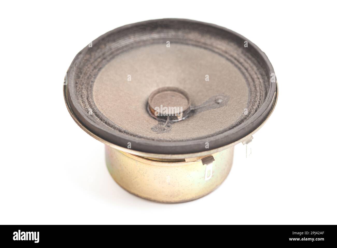 old speakers from the TV isolated on white background Stock Photo Alamy