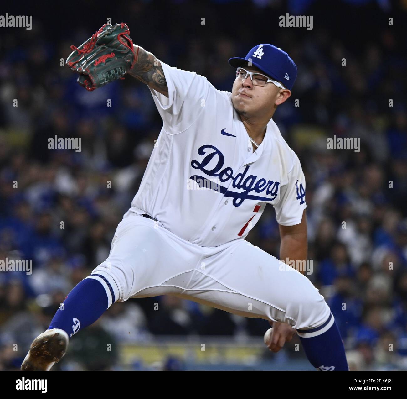 Los Angeles, United States. 30th Mar, 2023. Los Angeles Dodgers starting  pitcherJulio Urias winds up to deliver during the fifth inning against the  Arizona Diamondbacks at Dodger Stadium in Los Angeles on