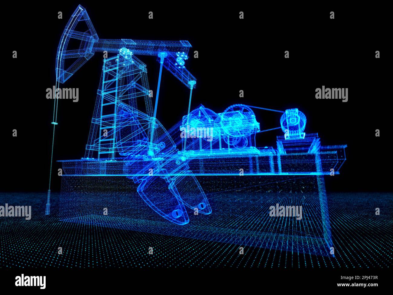 Oil pump jack under. Oil rig energy industrial machine for petroleum