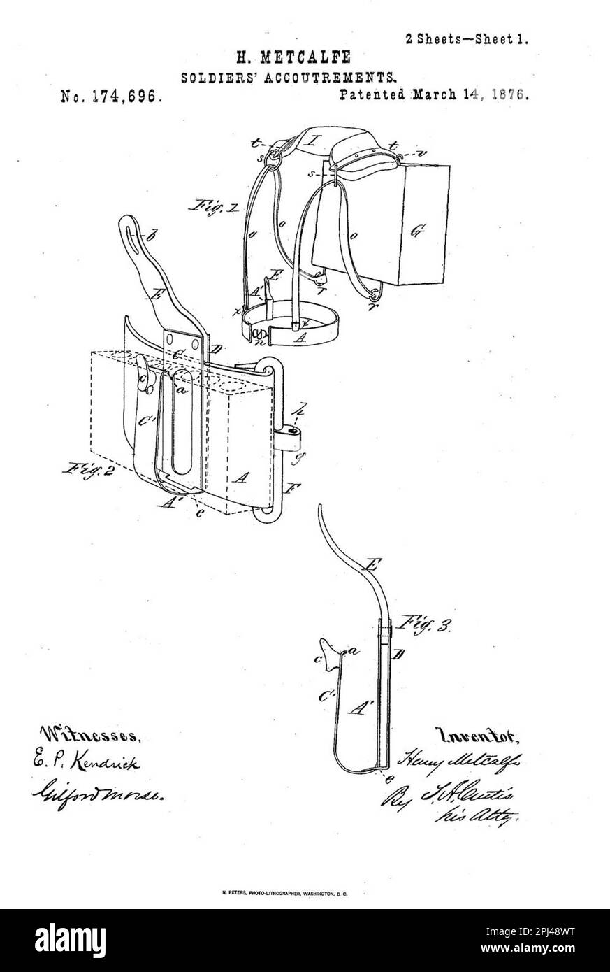 Soldiers' Accoutrements, sheet 1, 1876 Stock Photo Alamy