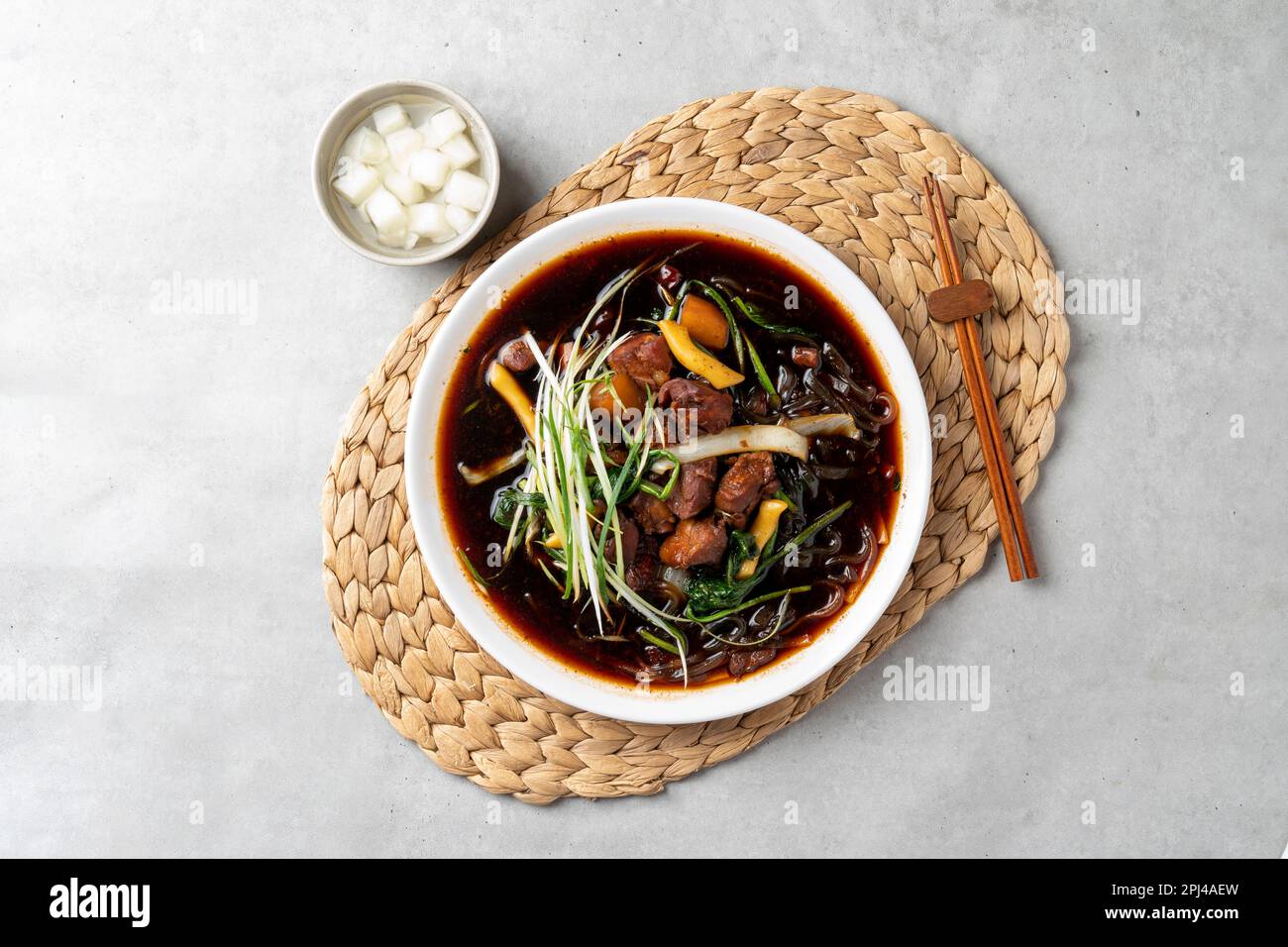 Korean food steamed chicken soy sauce boneless Stock Photo - Alamy