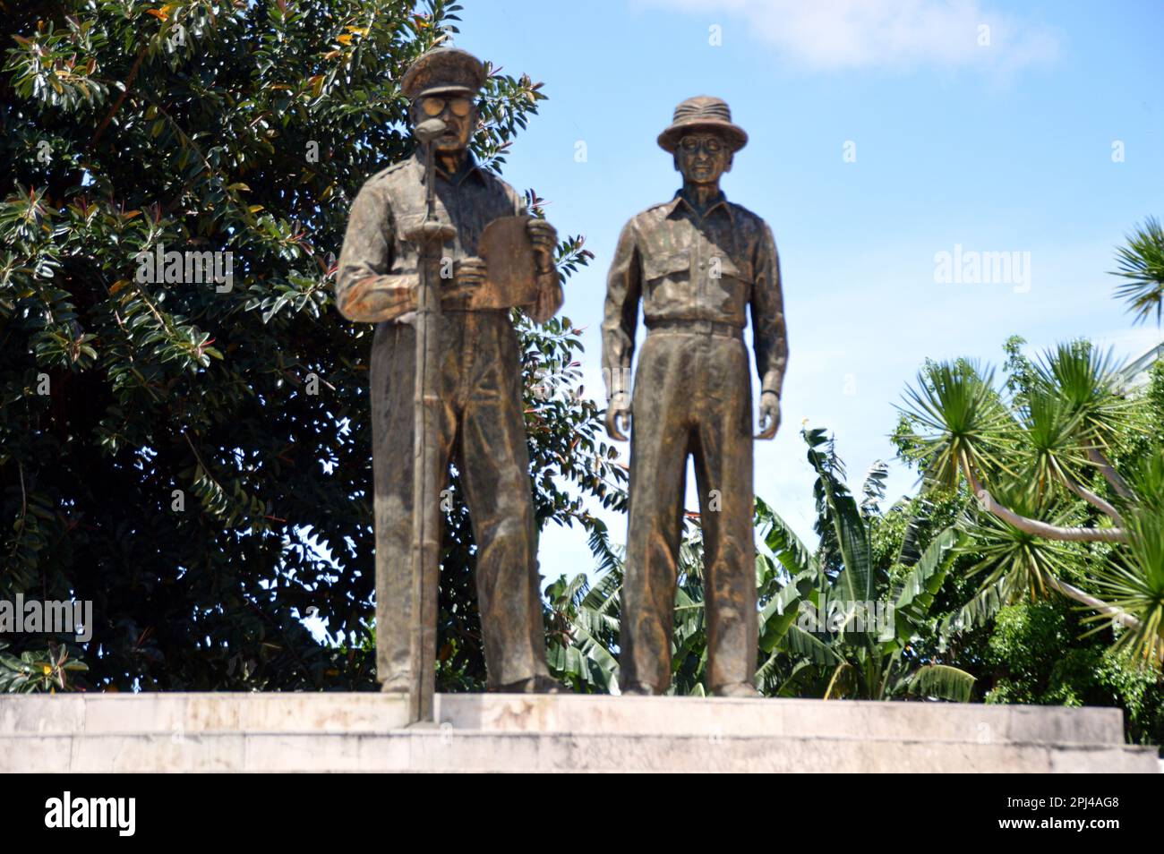 The Philippines, Leyte, Tacloban statues in the grounds of the CAP