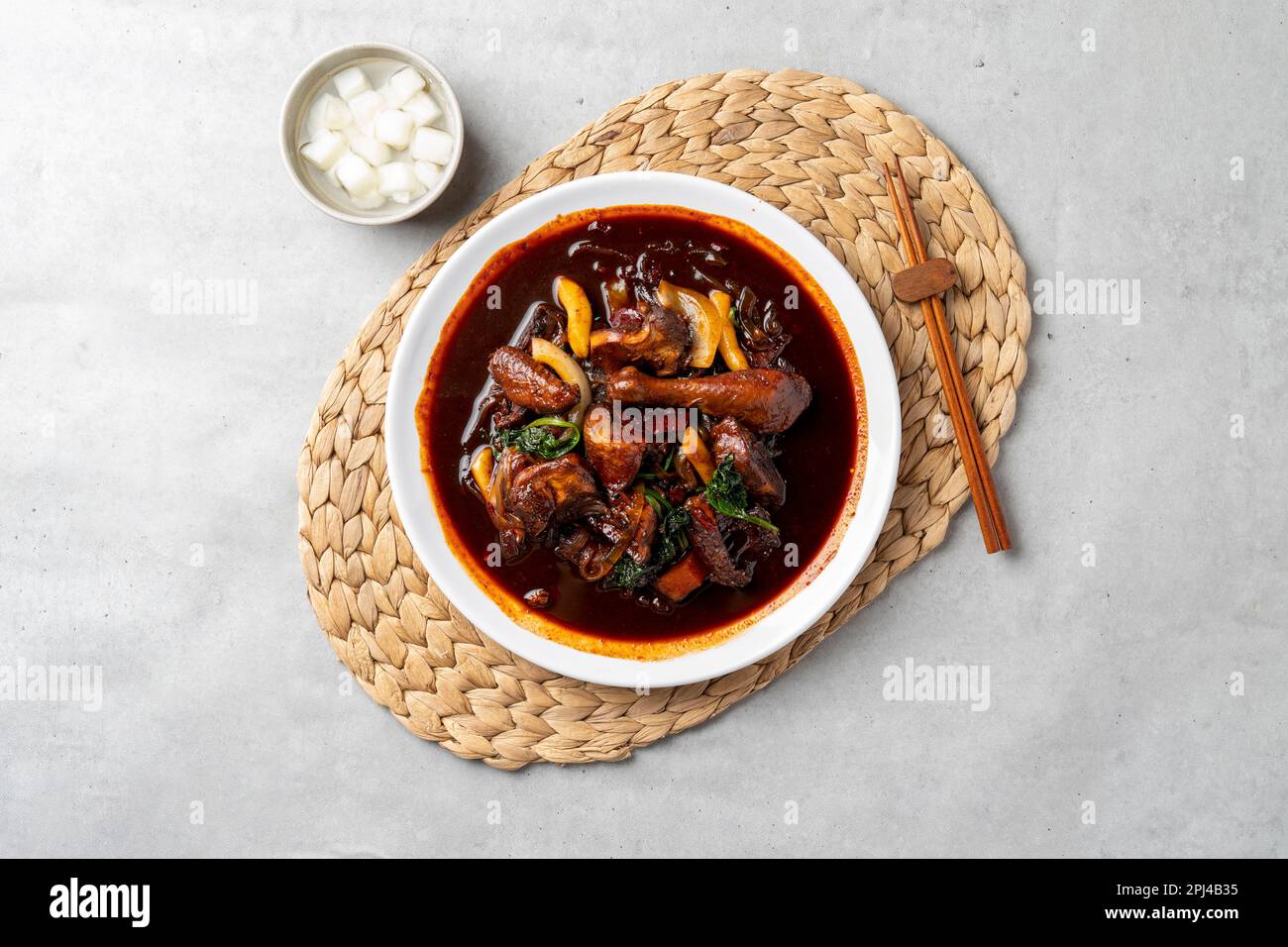 Korean food chicken stir-fried soup Stock Photo - Alamy