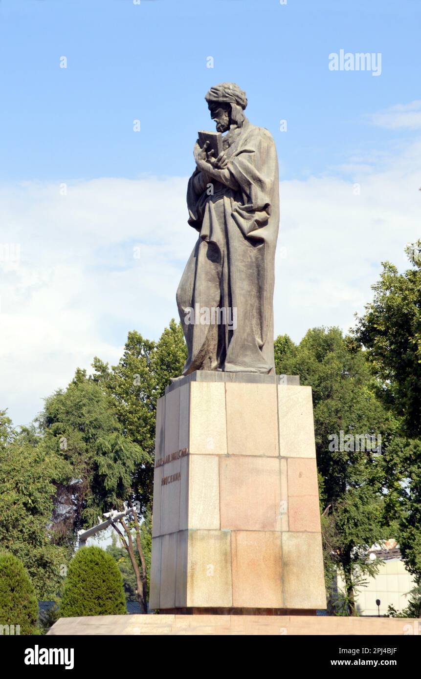 Polymath Statues Tajikistan, Dushanbe, capital city: statue of Abuali Ibri Sina, Persian ...