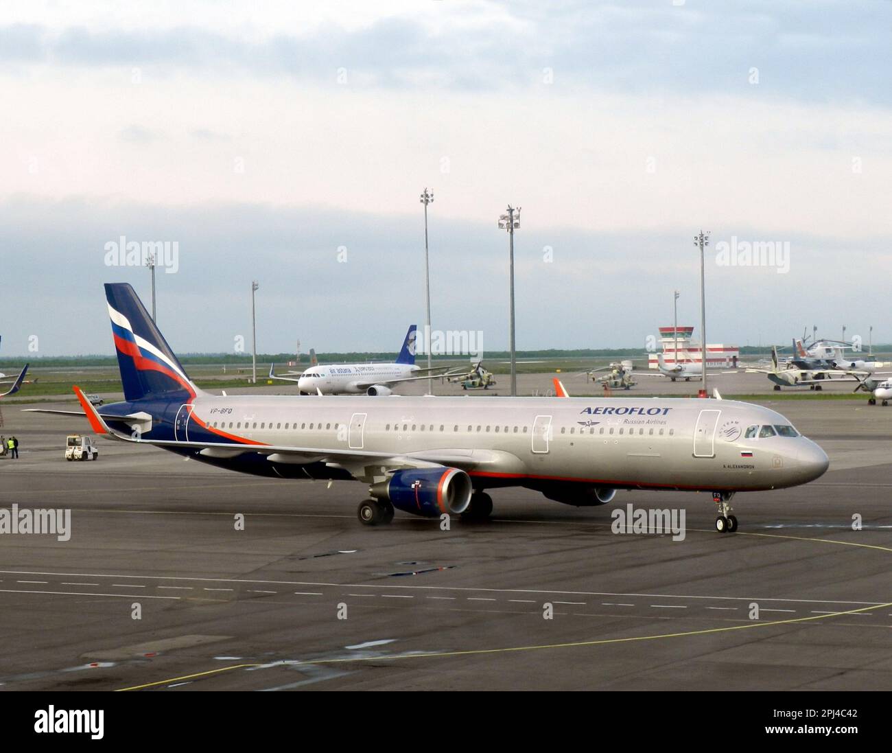 Kazakhstan, Astana:  VP-BFQ  Airbus A.321-211  (c/n 7678) of Aeroflot at Astana Airport. Stock Photo