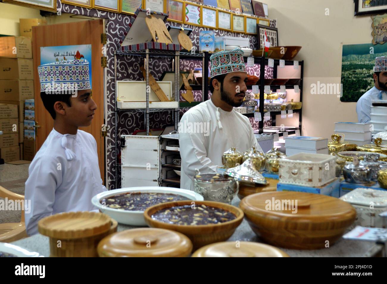 Oman, Nizwa shop in the soukh, selling halwa and other Omani sweets