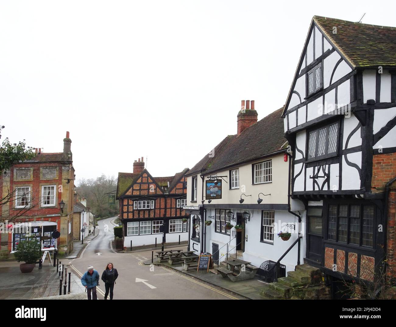 England, West Sussex, Midhurst:  old timber frame houses. Stock Photo